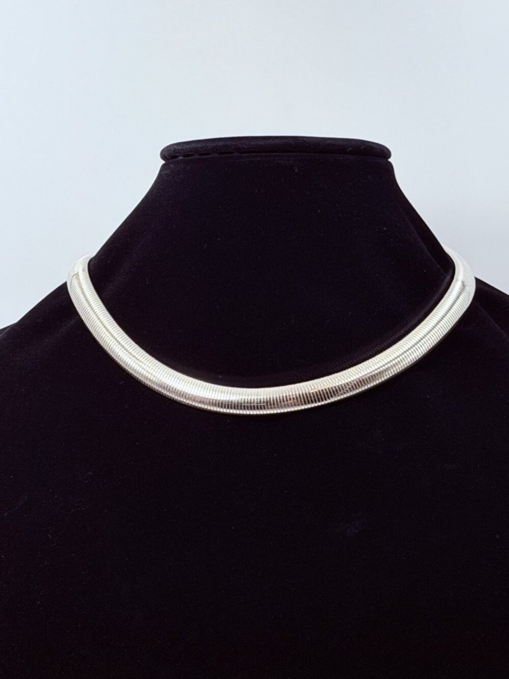 Sterling Silver Omega Necklace 11mm 42 Grams 16-18”